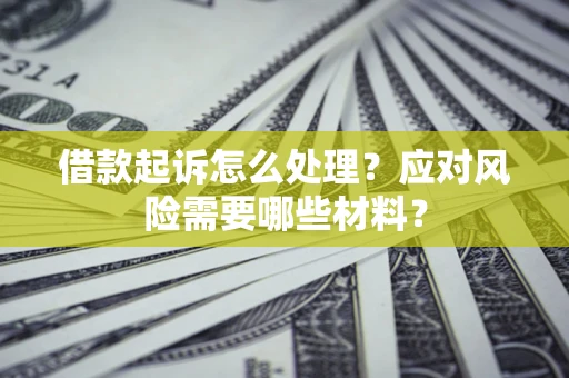 武汉借款起诉怎么处理？应对风险需要哪些材料？